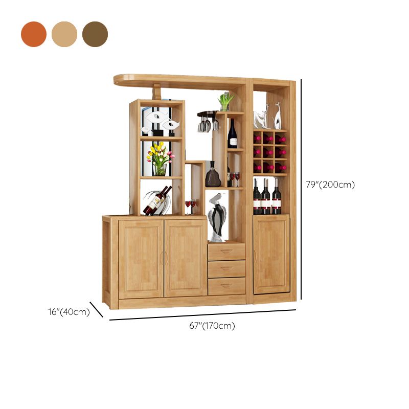 Contemporary Solid Wood 3-drawer Accent Cabinet with Door and Shelves
