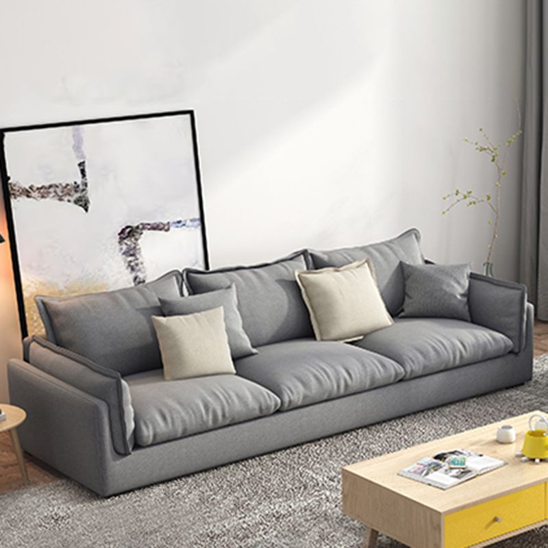 Light-grey Contemporary Sectional Stain-Resistant Living Room Solid Wood Sofa