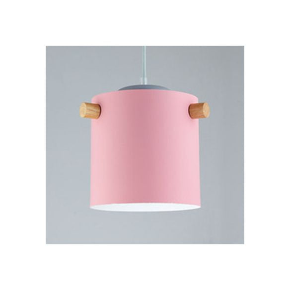 Bonbonfarbene zylindrische Suspension Licht Ein leichtes Macaron Aluminium Blau/Grün/Rosa/Weiß/Gelb Anhänger Licht für Korridor