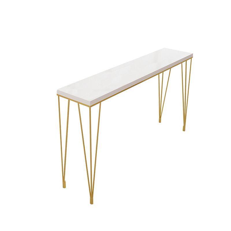 Glam Style Rectangle Bar Table Solid Wood Bar Dining Table with 4 Legs