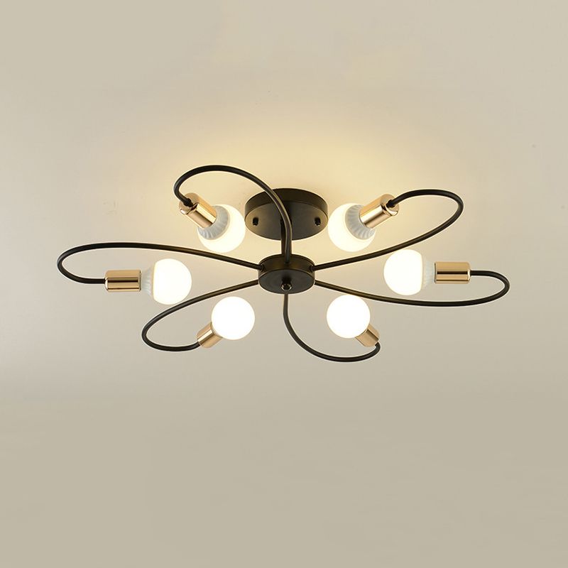 Simple Metallic Ceiling Lamp Contemporary Flush Mount Light Fixture