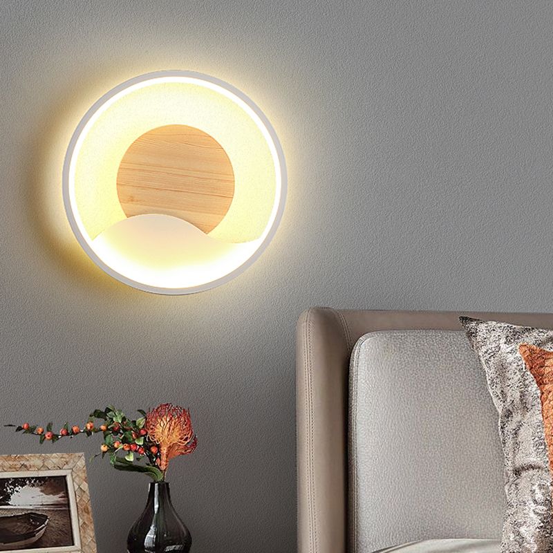 Modern Style Wall Mount Light LED Round Shape with Silica Gel Shade for Bedroom