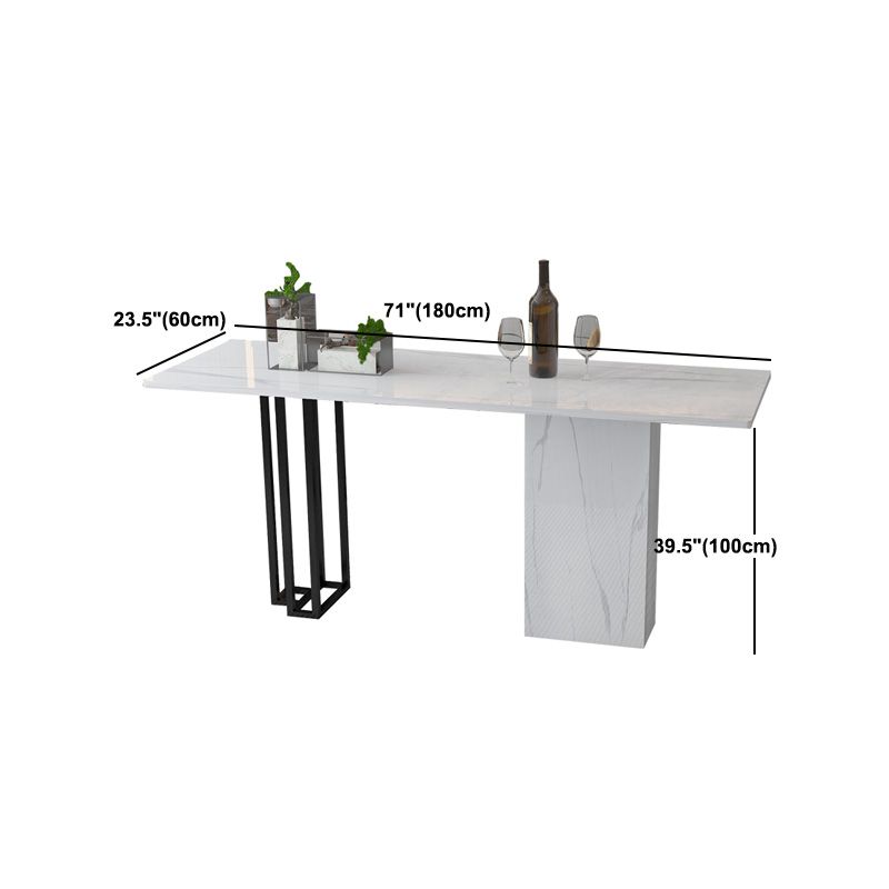 Industrial Rectangle Table and Stool Set 1/2/3 Pieces White Bar Table and Stools