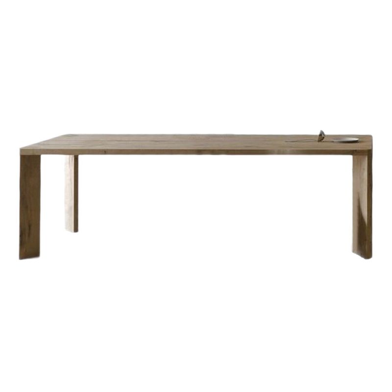 Solid Wood Modern Rectangle Table Wood Top Dining Table with 4 Legs