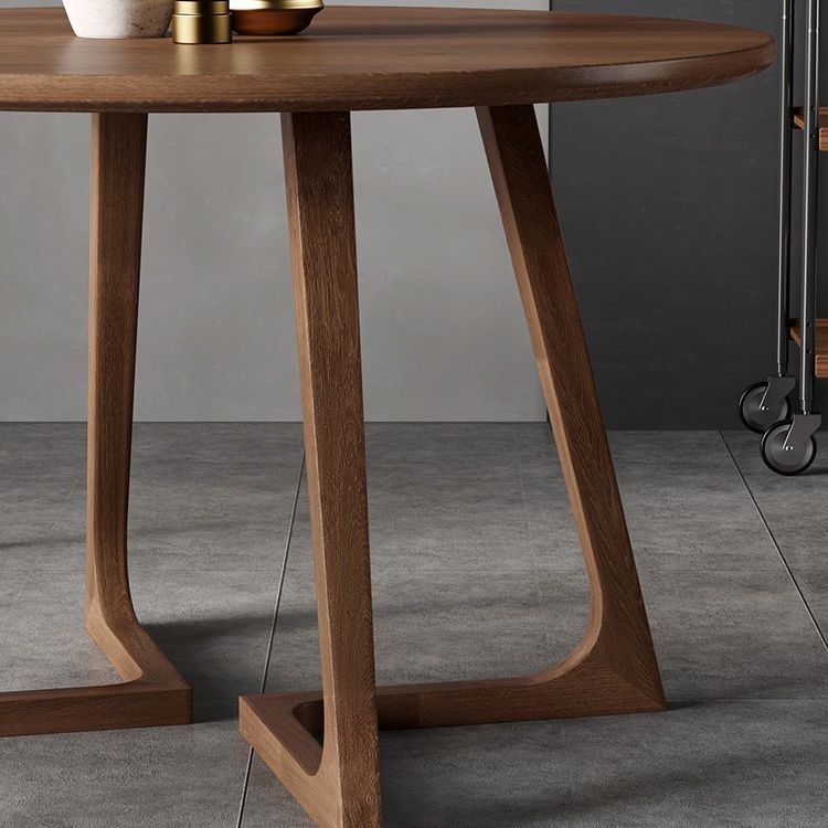 Round Dinette Set with Wooden Chairs 1/2/3/5 Pcs Brown Wood Dining Set for Home
