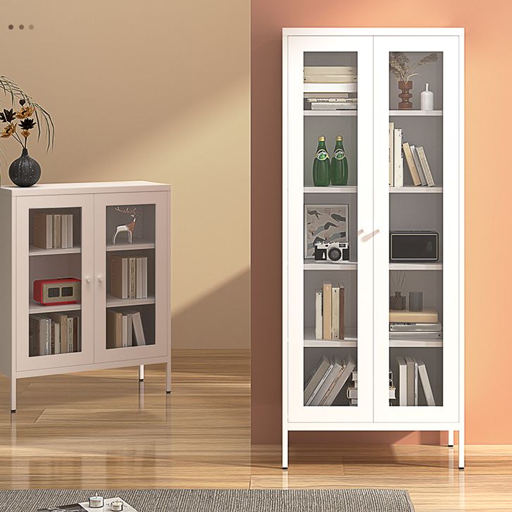 Libreria standard verticale in acciaio scandinavo con porta di vetro tempestiva chiara