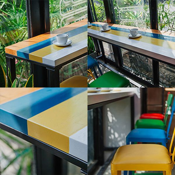 Glam Indoor Event and Cocktail Table Rectangle Trestle Bar Stool Table