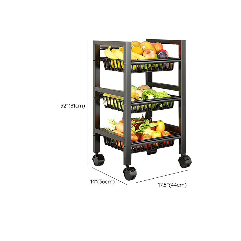Metal Modern Prep Table Open Storage Home Dining with Basket Prep Table