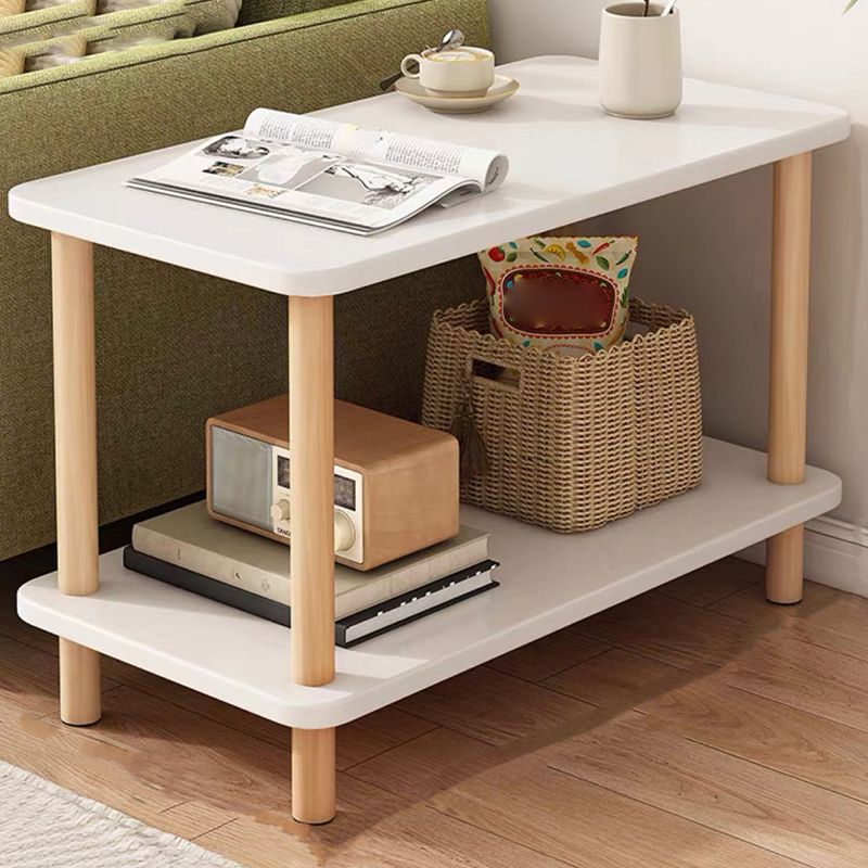 Modern Style Cocktail Table Artificial Wood Wood/white Coffee Table with Storage Rack