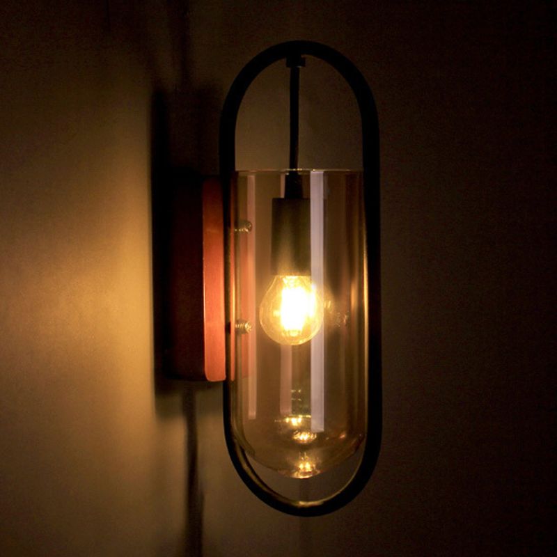 Moderne Stilzylinderformwandlampe Glas 1 Lichtwandbeleuchtung