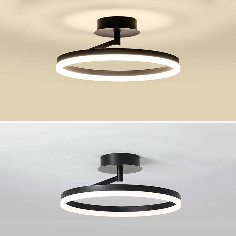 Linear Iron LED Flush Mount Modern Style 1-Light Ceiling Light Fixture for Bedroom