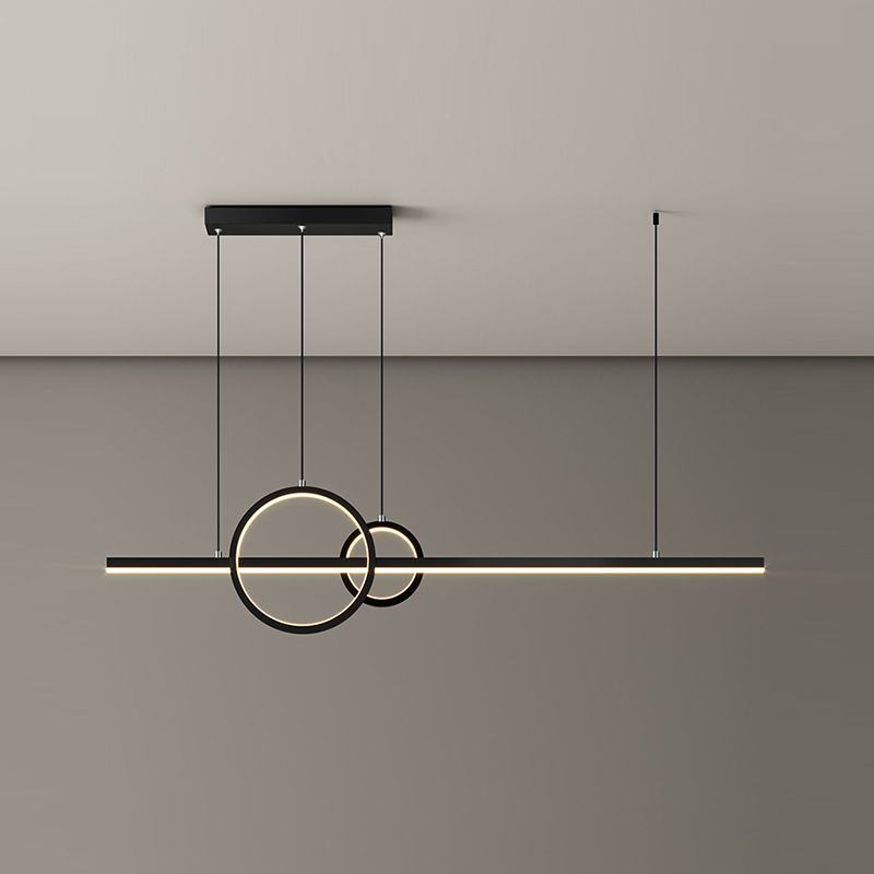 Moderne Metal-Insel-Leuchten-Leuchte Geometrie 3-Licht-LED-LED-Lampe mit Acrylschatten