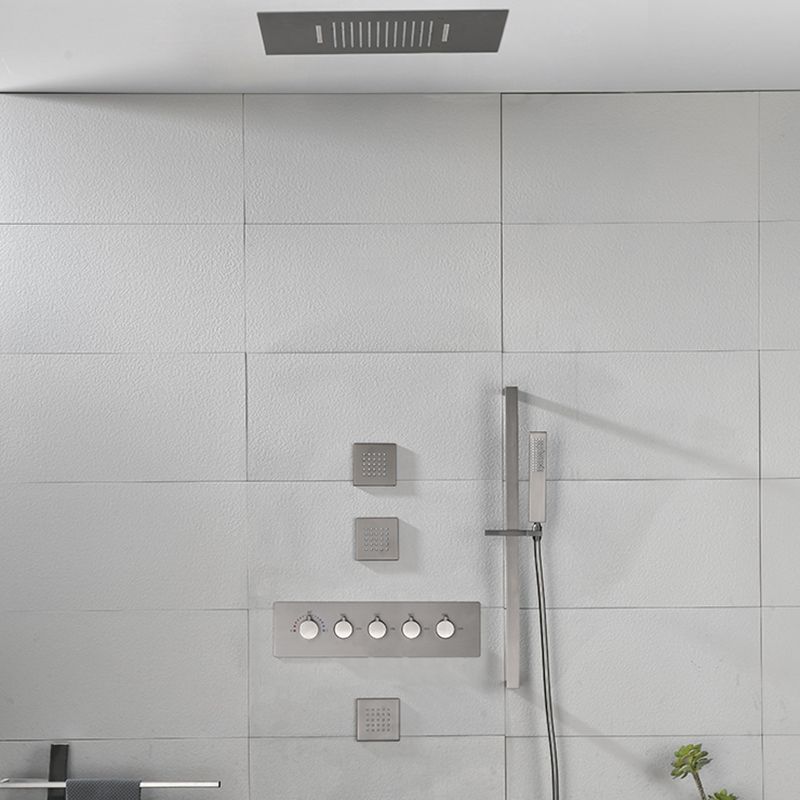Ceiling Mounted Square Metal Shower Faucet Massage Shower System