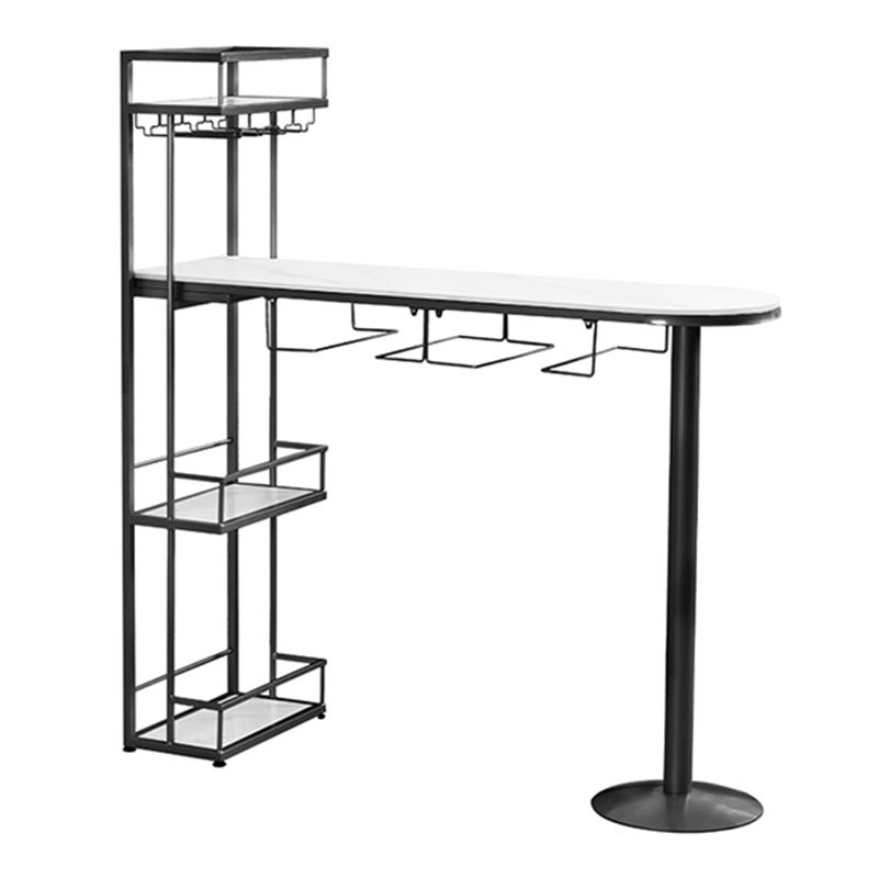 Contemporary Style Pub Set 1/3 Pieces Stone Pub Dining Set for Indoor