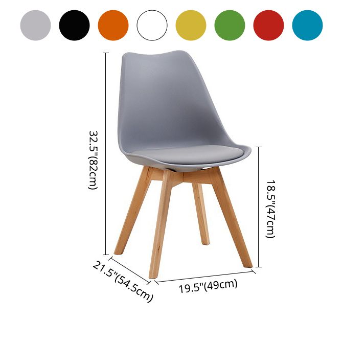 Hedendaagse Beech -houten stoelen Solid Back Side Kitchen Chair (set van 4)