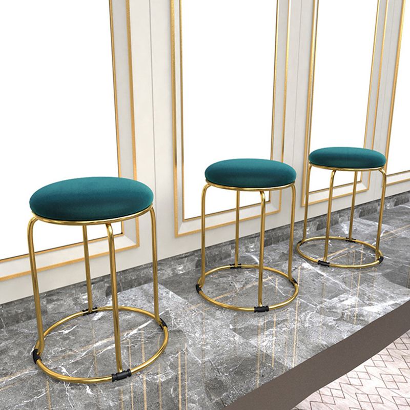 Glam Mental Leg Solid Ottoman Velvet Standard Fade Resistant Solid Color Round Ottoman