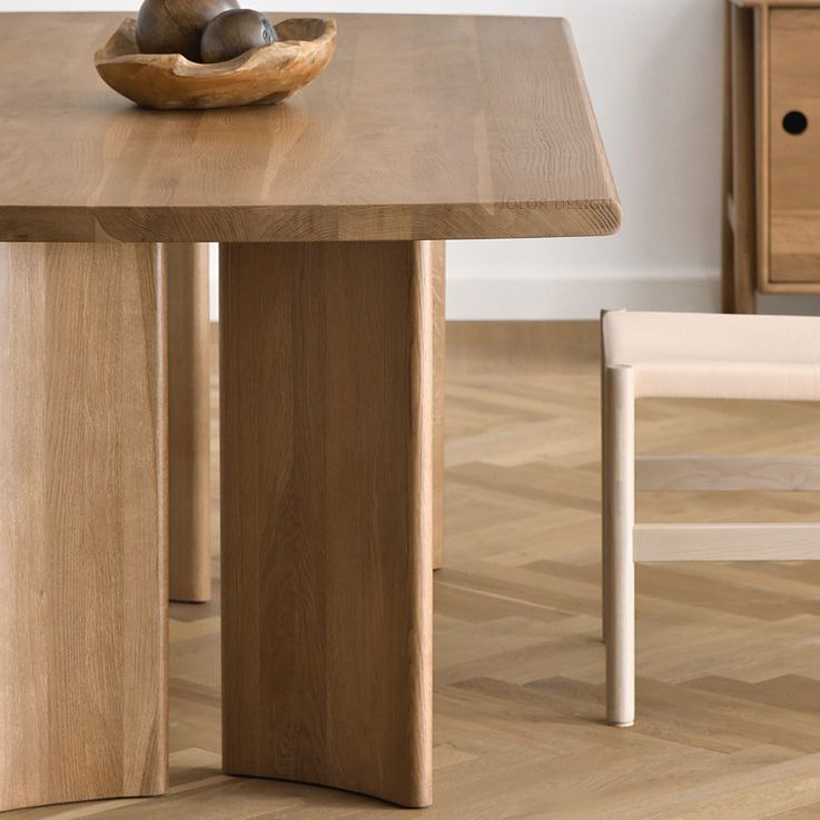 Rectangle Modern Dining Table Wood Color Fixed Table of Ashwood Solid Wood