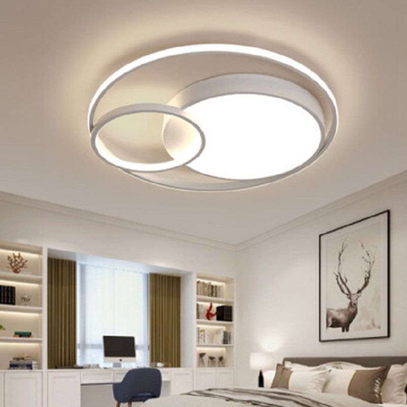 Nordic Halo Ring LED Flush Mount Metal Bedroom Ceiling Flush Mount Light Fixture