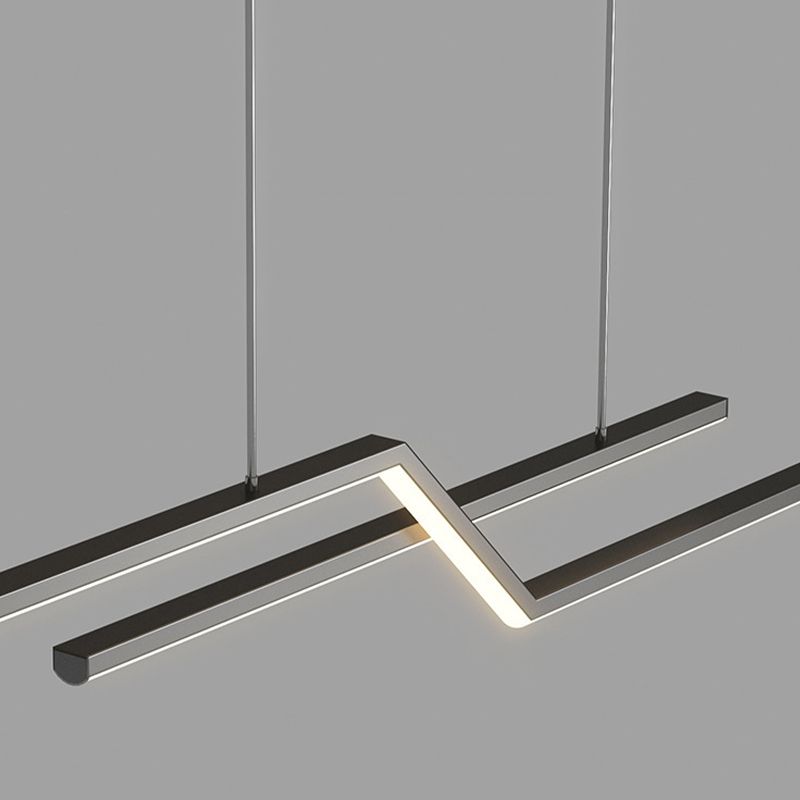 2 - Light Iron Kitchen Island Fixture LED Contemporary Ceiling Pendant