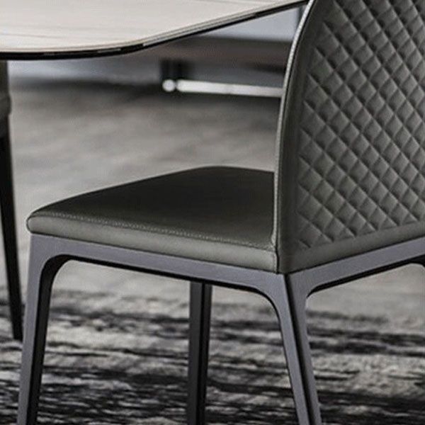 Modern Style Dining Chair Armless Chairs with Metal Legs for Kitchen