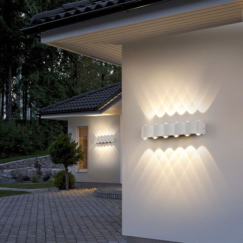 Contemporary Aluminum Wall Light 2.5" High Multi Light Wall Washer for Outdoors