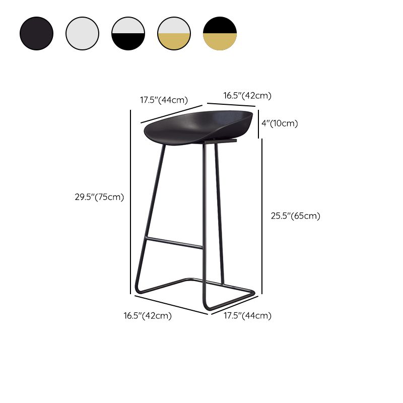 Glam Style Plastic Counter Stool Counter Height Bucket Bar Stool