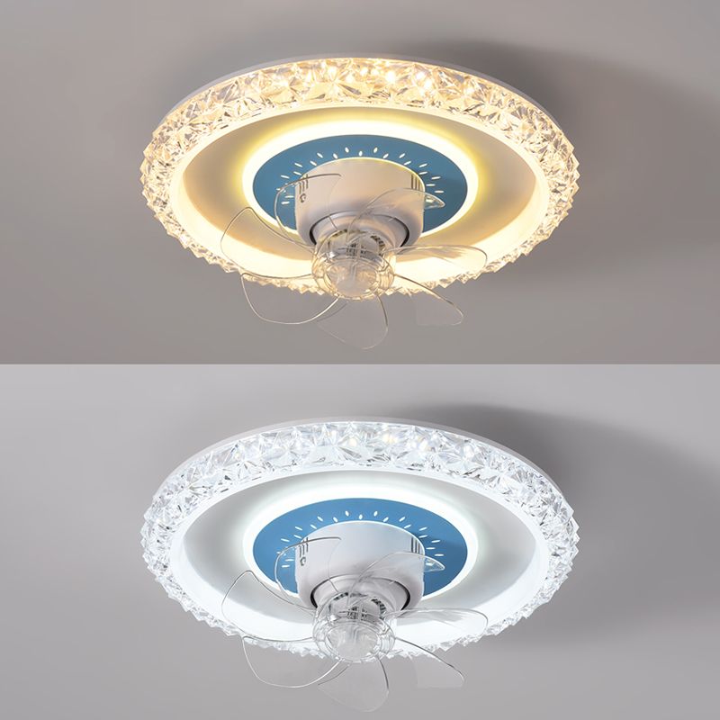 2 Light Ceiling Fan Lighting Modern Style Metal Ceiling Fan Light for Dining Room