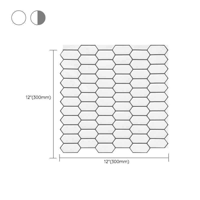 Modern Peel & Stick Field Tile PVC Hexagonal Mosaic Tile Peel and Stick Backsplash