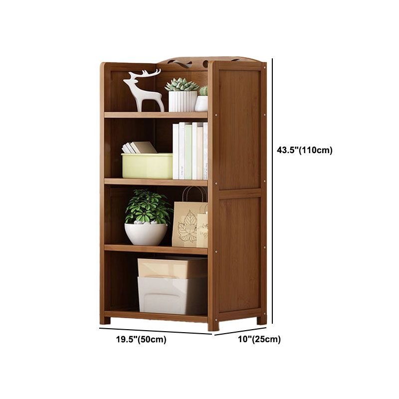 Contemporary Floor Closed Back Bookshelf Bamboo Home Shelf Bookcase