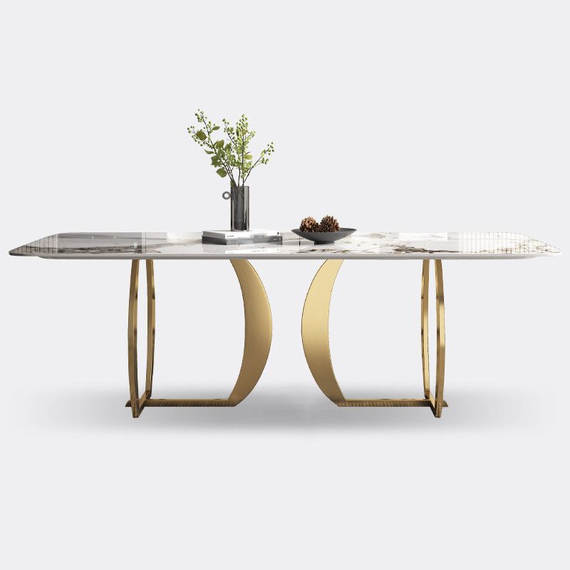 1/2/5/7 Pieces Luxury Dining Set Sintered Stone Top Dining Table with Leather Chairs