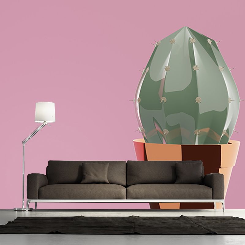 Cactus Illustration Mural for Home Decoration Moisture Resistant, Made to Measure