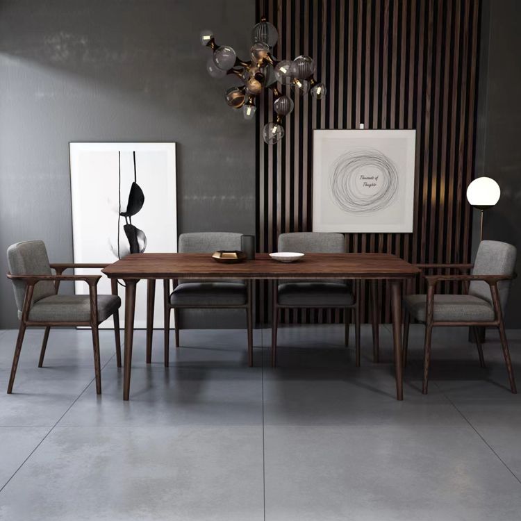 Solid Wood Arm Chair Upholstered Modern Dining Chair for Home