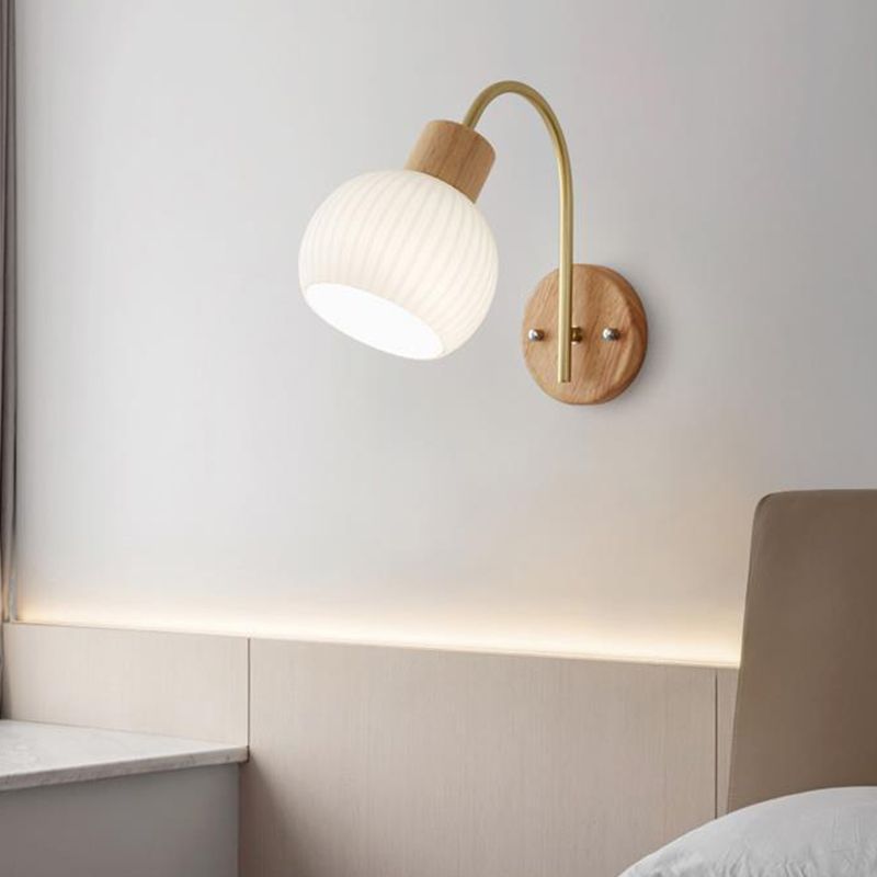 Wood Wall Light Fixture Modern Style Wall Lamp for Living Room