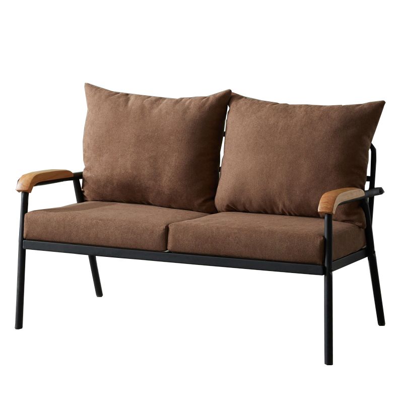 31.4"H Faux Leather/Cotton Blend Square Arm Sofa for Living Room