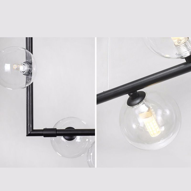 Globe Glass Island Pendant Light Minimalist Style Island Ceiling Light for Dinning Room