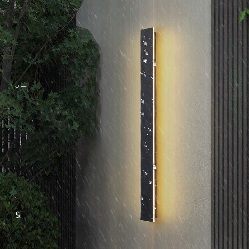 Linear Shade Wall Lighting Modern Simple Style 1 Light Sconce Light in Black Finish