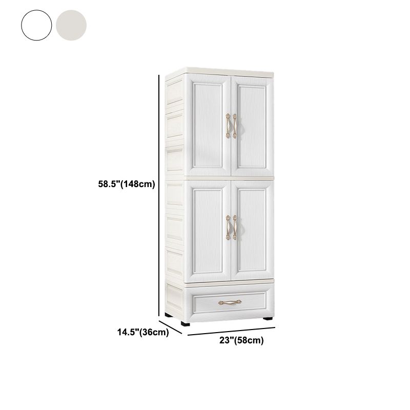 Plastic Storage Cabinet for Bedroom Modern Hinged Door Cabinet