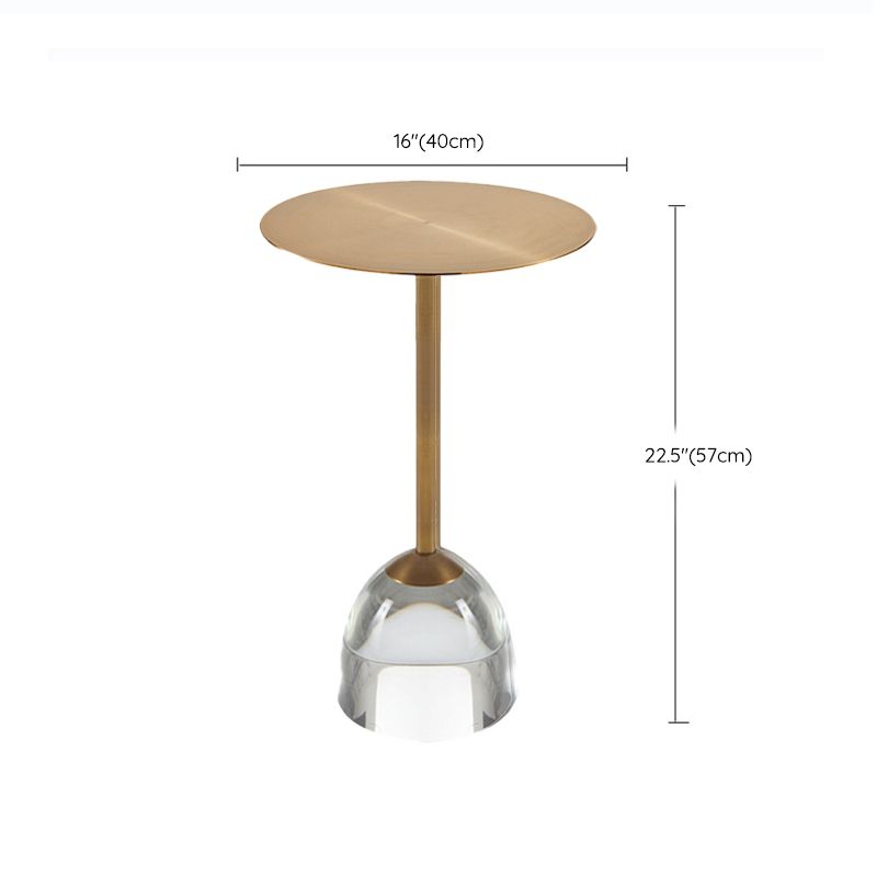 Round Shape Sofa Side Accent Table Pedestal End Table, 15.7" W x 15.7" D x 22.4" H
