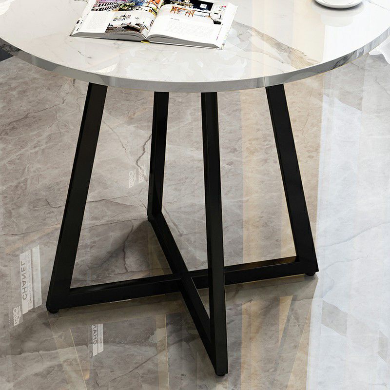 Mesa interior redonda de lujo tradicional de metal, mesa de madera fabricada con base de trineo