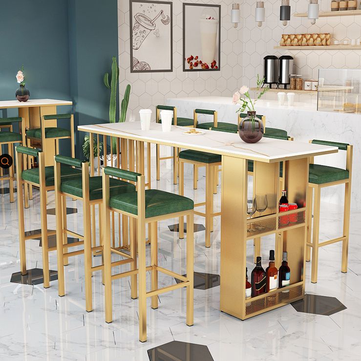 Rectangular Table and Stool Set 1/7 Pieces Modern Pub Dining Set