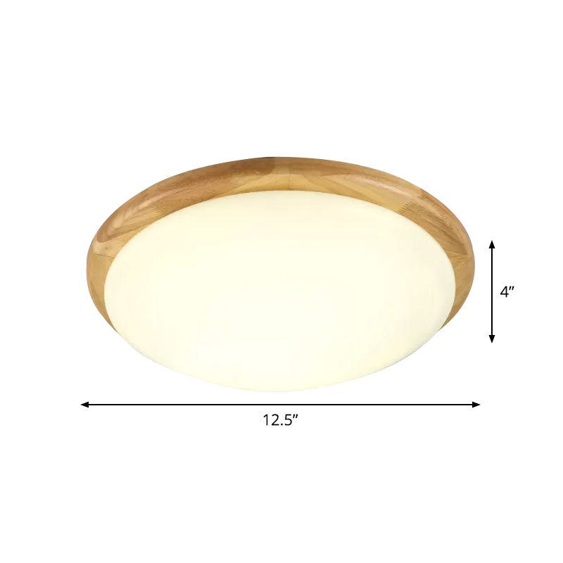 Modernism LED Close to Ceiling Lamp White Dome Flush Mount Fixture with Acrylic Shade in Warm/White/Natural Light