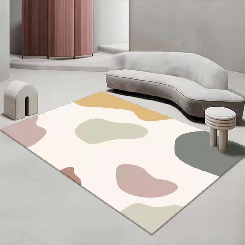 Tapis moderne beige en Polyester, bloc de couleur, avec envers antidérapant, pour la décoration de la maison
