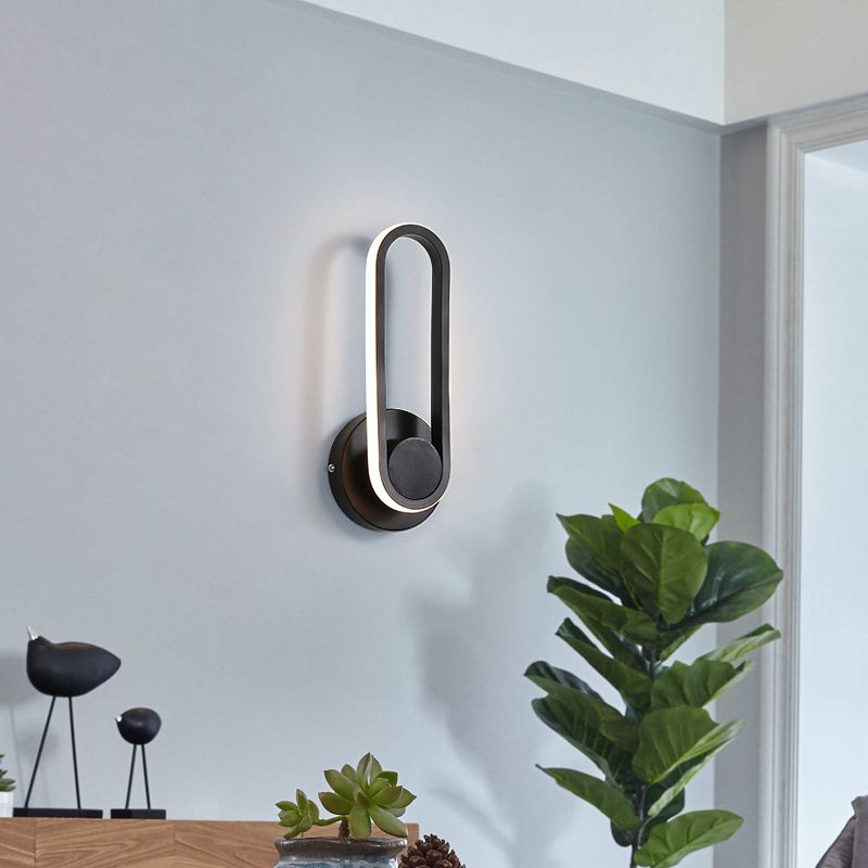 1-Light Oval Wall Mount Light Modern Style Metal Wall Lighting Ideas