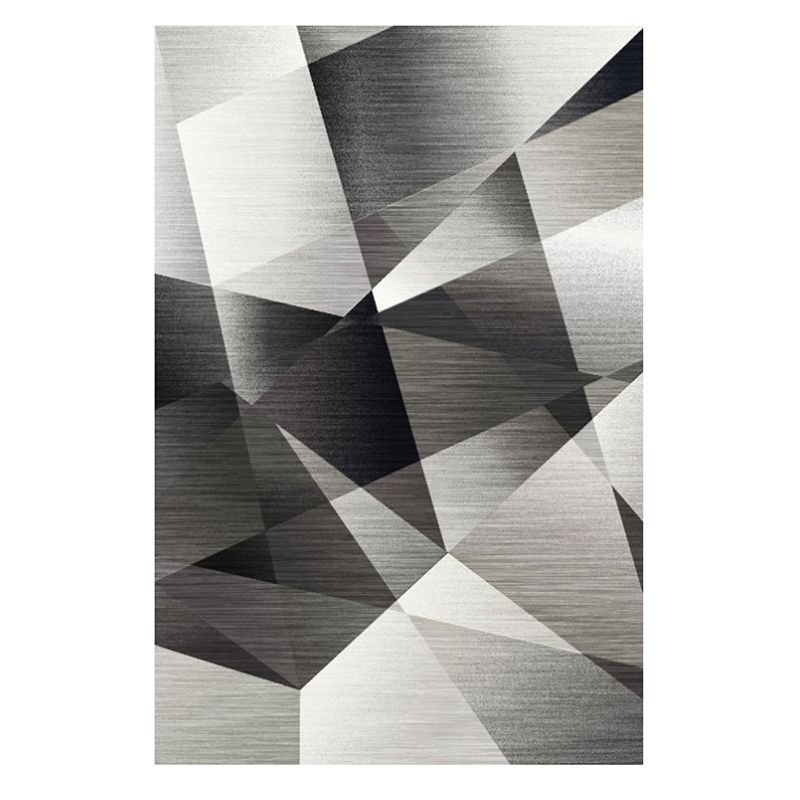 Gorgeous Grey Indoor Rug Polyester Graphic Rug Washable Rug for Home Decor