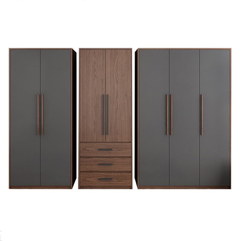 Contemporary Wardrobe with Garment Rod Engineered Wood Wardrobe Closet