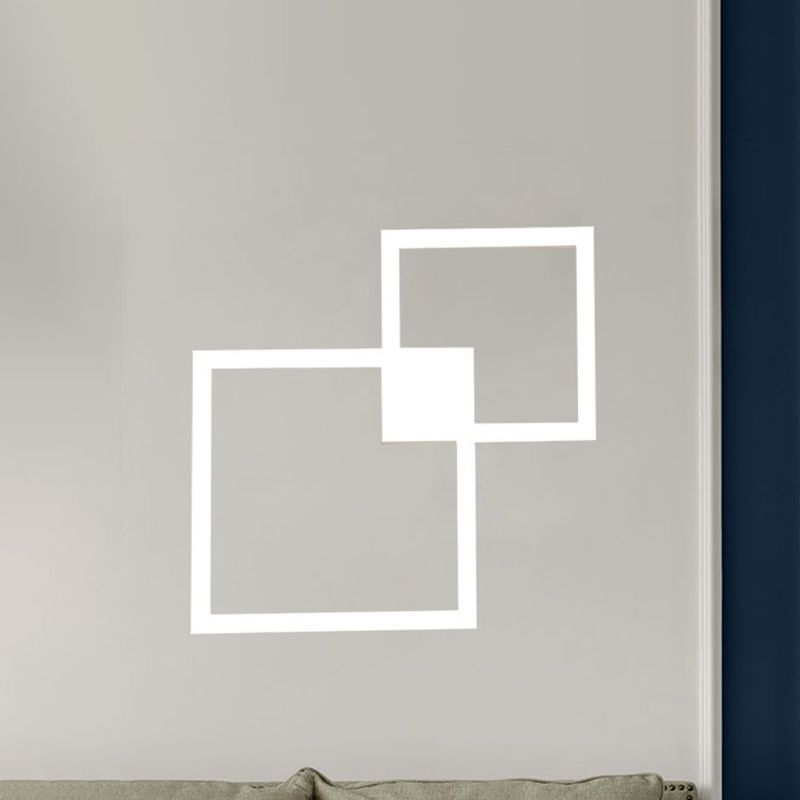 LED Dining Room Sconce Light with Picture-Frame Acrylic Shade Black/White Wall Lighting Ideas in Warm/White Light