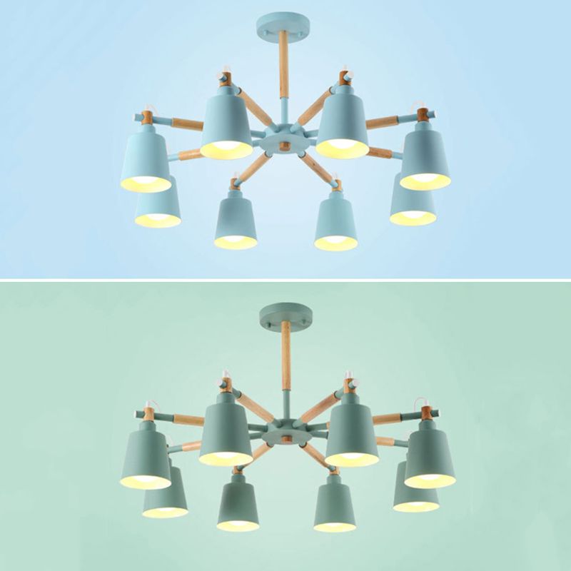 Metal Cone Shaped Chandelier Light Fixture Nordic Style LED Suspension Pendant Light