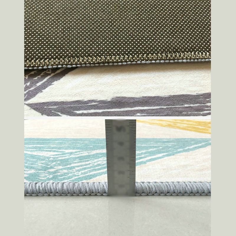 Multicolored Rug Moroccan Medallion Print Carpet Non-Slip Backing Carpet for Living Room