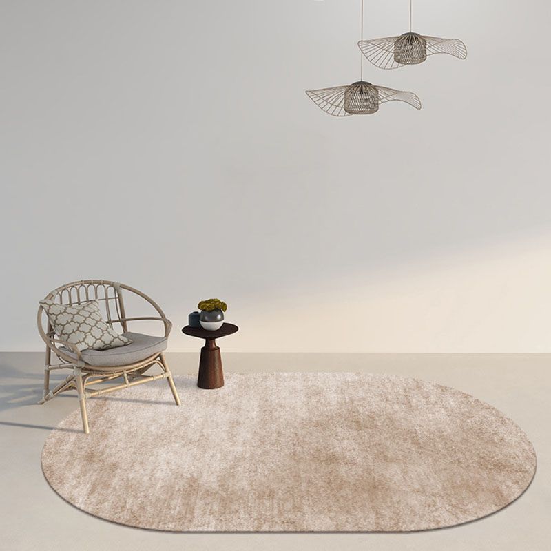 Modern Oval Carpet Minimalist Polyster Indoor Rug Washable Area Carpet for Living Room