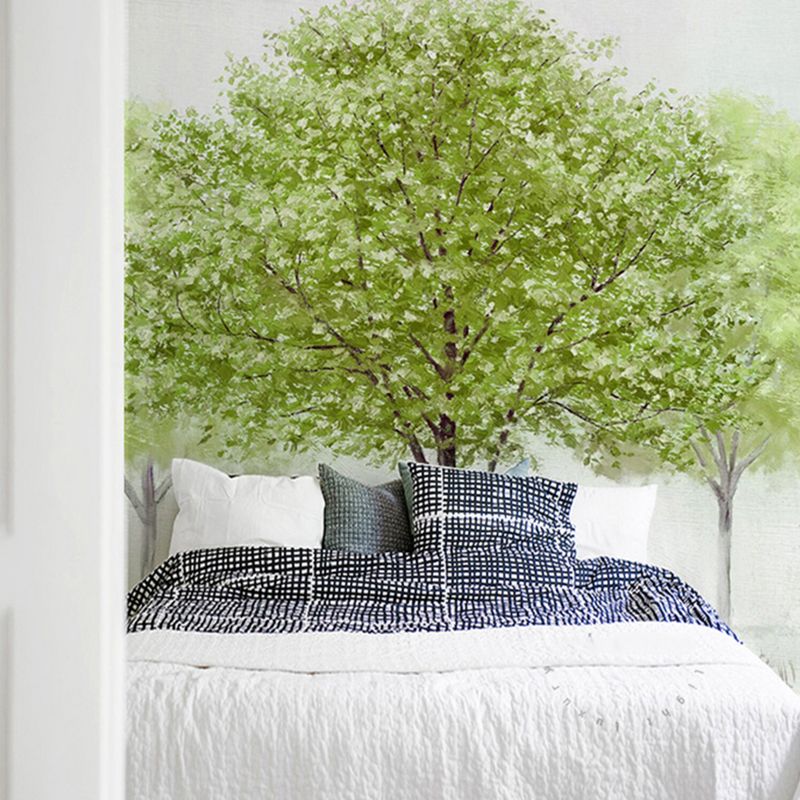 Moisture-Resistant Tall Tree Mural Wallpaper Customized Contemporary Wall Art for Home Decoration